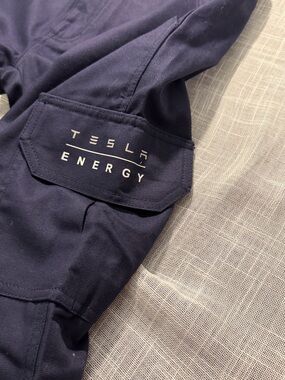 Tesla Energy Cargo Work Pants Navy Blue Utility Uniform NWOT Size S